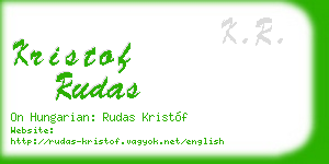 kristof rudas business card