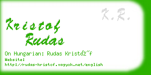 kristof rudas business card